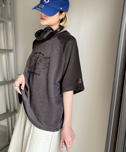 tシャツ 「JaVaジャバコラボ」裾はドロストでお好みのシルエットに。ヴィンテージライクな半袖ロゴTシャツ レディース | Java | 13