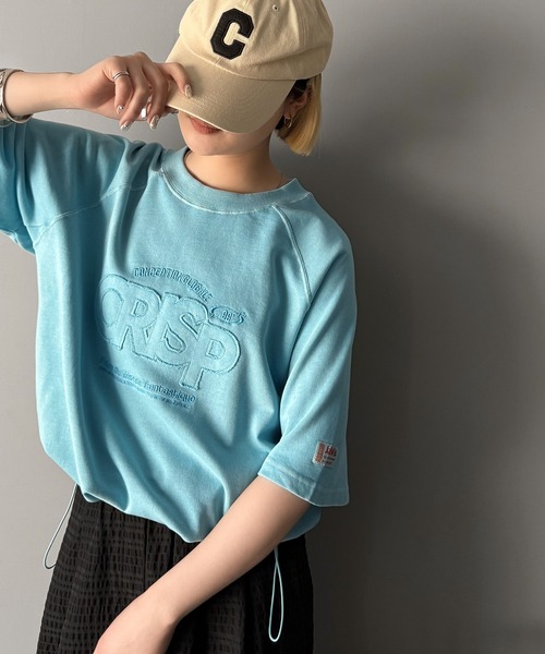tシャツ 「JaVaジャバコラボ」裾はドロストでお好みのシルエットに。ヴィンテージライクな半袖ロゴTシャツ レディース | Java | 23