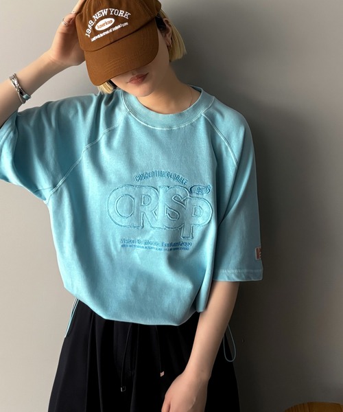 tシャツ 「JaVaジャバコラボ」裾はドロストでお好みのシルエットに。ヴィンテージライクな半袖ロゴTシャツ レディース | Java | 21