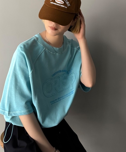 tシャツ 「JaVaジャバコラボ」裾はドロストでお好みのシルエットに。ヴィンテージライクな半袖ロゴTシャツ レディース | Java | 20