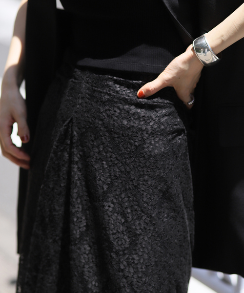 VERMEIL par iena 総レーススカート 黒 レディース Size36 リバーレーススカート（ロング・マキシ丈スカート）｜VERMEIL