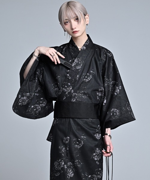 【25日発送26AM指定】新品 浴衣 セット 黒 Y5-16 ADRER（アドラー） 浴衣 yukata 5 set / 浴衣 5点セット (浴衣・帯