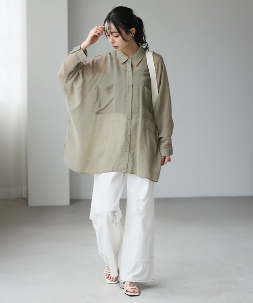 ブラウス シャツ ドルマンBIGシャツ レディース itto ブラウス シャツ シアードルマンBIGシャツブラウス