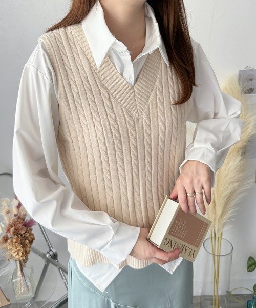 automills オートミルズ ジレ ベスト レディースジレ ニットベスト Per sist ence（パーシエンス） ベスト ジレ ハイネックWジップニット