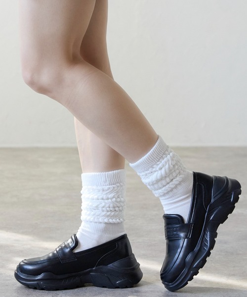 SHE HER HER HERS ローファー ブランドロゴトラックソールローファー