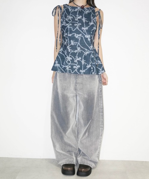 musubore サイドリボンノースリーブブラウス musubore（ムスボレ）の「side ribbon sleeve-less blouse
