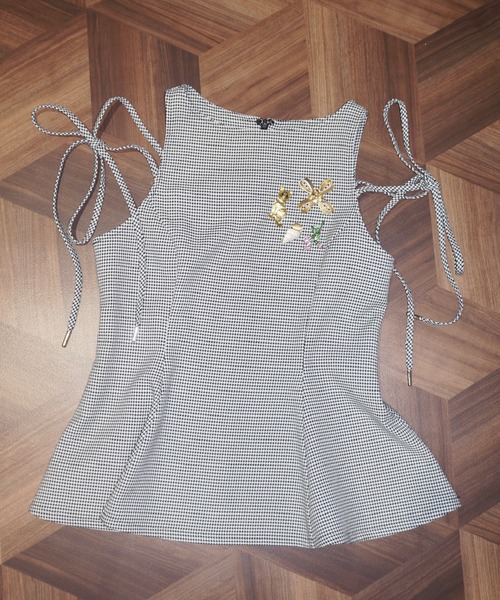 musubore ブラウス シャツ side ribbon flare blouse / サイド