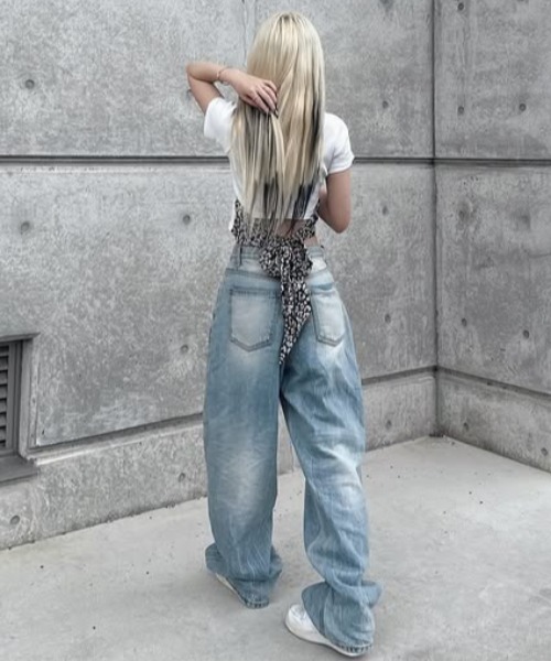 GYDA tシャツ レオパードバックリボントップス レディース