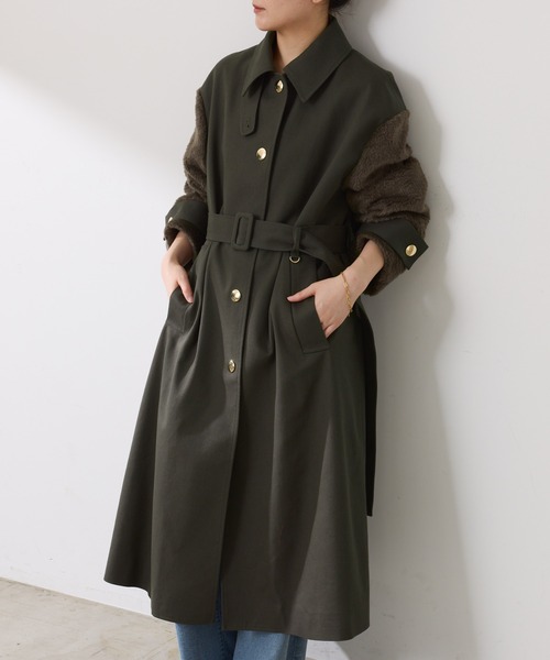 新品GALLARDAGALANTE トレンチコート　スプリングコート 着流し　F COLLAGE GALLARDAGALANTE トレンチコート コート コンビスリーブ