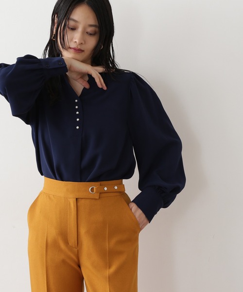 「N.（N. Natural Beauty Basic）」 長袖ブラウス MEDIUM ネイビー レディース