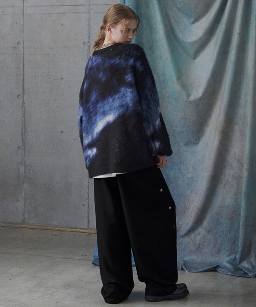 SERACE ワイドパンツ スラックス 「SERACE」Wide drape TR studs curve