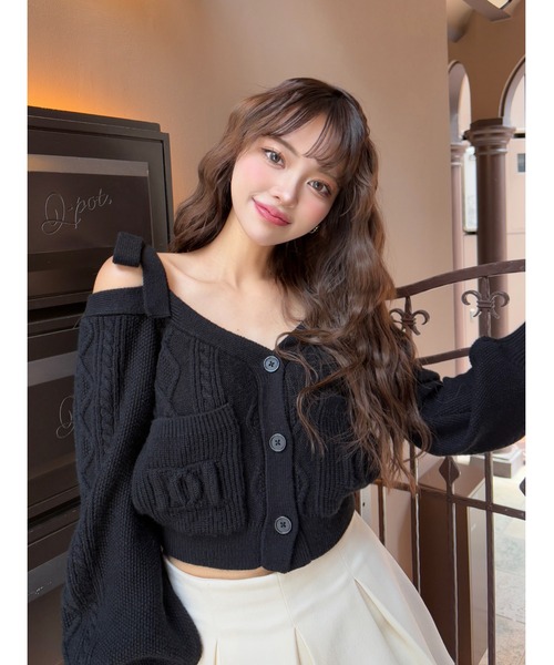 新品未開封♡Darich ショルダーリボンVネックニットトップス ショルダーリボンVネックニットトップス（ニット/セーター