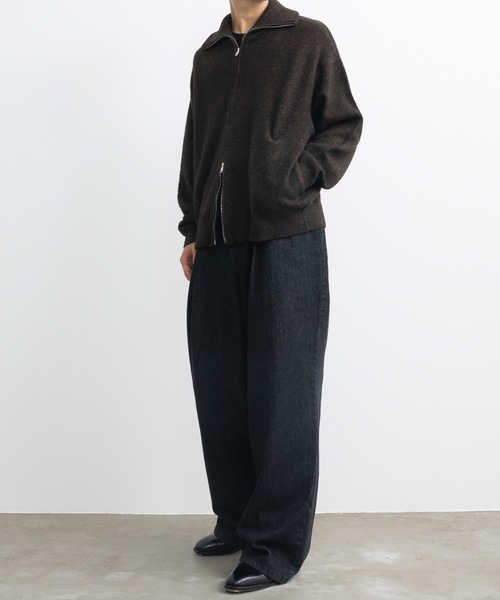 SINSSニットポロカーディガン　M チャコール SINSSニットポロカーディガン M チャコール Knit polo cardigan