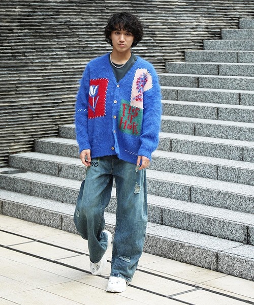 パッチワーク風カーディガン（HaaTサンプル品） ISSEY MIYAKE - パッチワーク風カーディガン（HaaTサンプル品）の通販