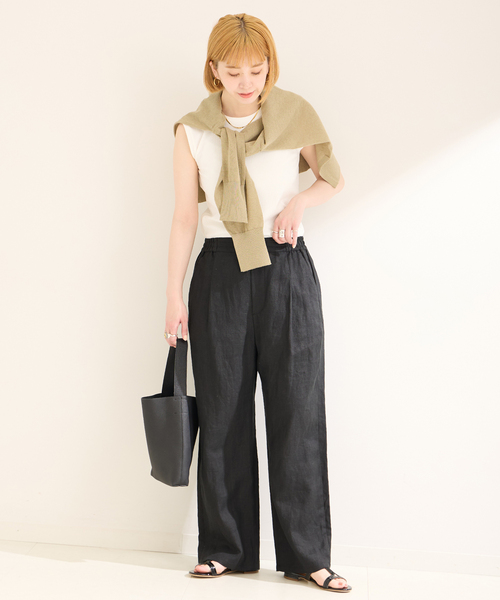 「B.C STOCK」 「Simplicite」イージーパンツ FREE ブラック レディース_画像3