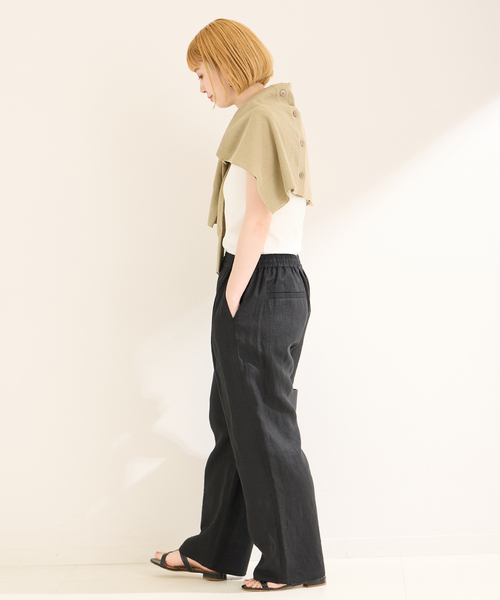 「B.C STOCK」 「Simplicite」イージーパンツ FREE ブラック レディース_画像4