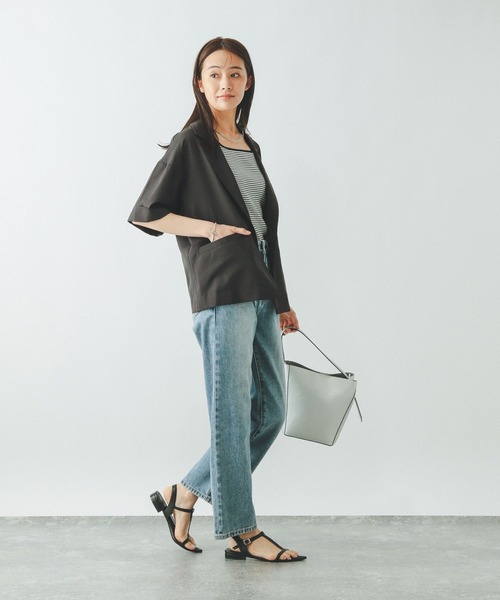 「GLOBAL WORK」 テーラードジャケット LARGE ブラック レディース_画像3