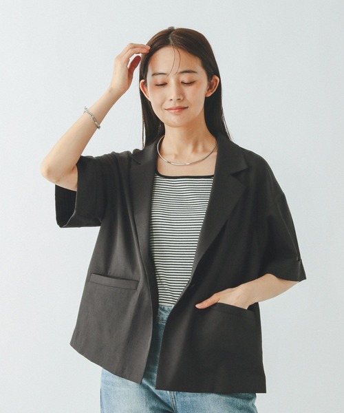 「GLOBAL WORK」 テーラードジャケット LARGE ブラック レディース_画像5