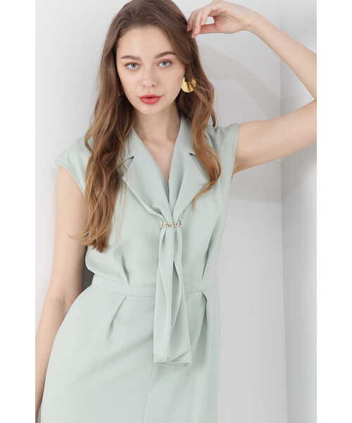 「PINKY&DIANNE」 ノースリーブワンピース 38 ライトグリーン レディース_画像8