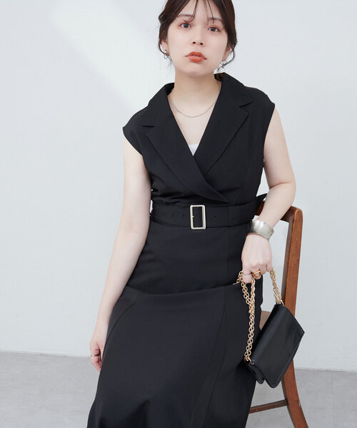 「natural couture」 ノースリーブワンピース FREE オレンジ レディース_画像3