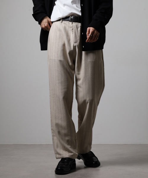 revertical パンツ ウールライクストライプパンツ メンズ レディース