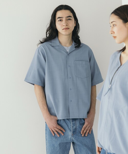 「FREAK'S STORE」 半袖シャツ MEDIUM オフホワイト メンズ_画像4