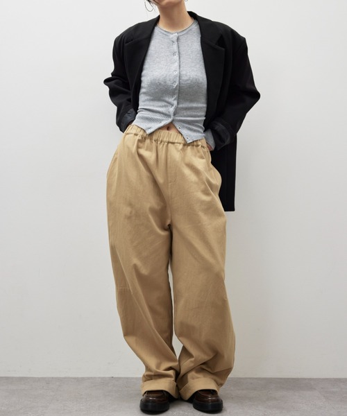HANNE パンツ コットンロールアップカーブパンツ レディース