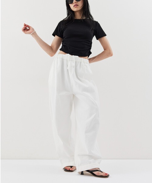 HANNE パンツ コットンロールアップカーブパンツ レディース