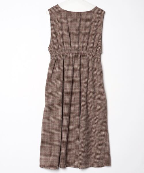 「apres jour」 チェック柄ノースリーブワンピース X-LARGE ブラウン レディース_画像2