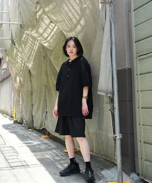 「Lulu ＆ Arnie」 「air tokyo」半袖ニット LARGE ブラック メンズ_画像5