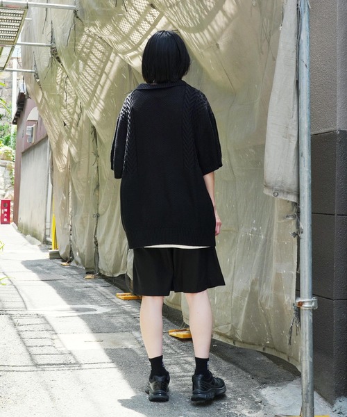 「Lulu ＆ Arnie」 「air tokyo」半袖ニット LARGE ブラック メンズ_画像8