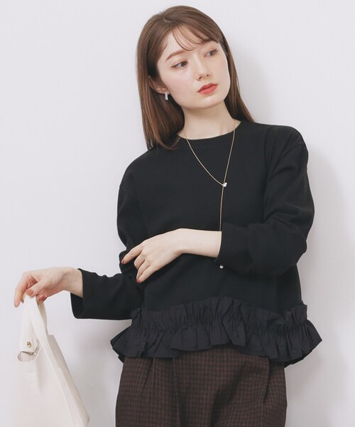 index（インデックス） tシャツ フリルドッキングトップス「洗濯機OK