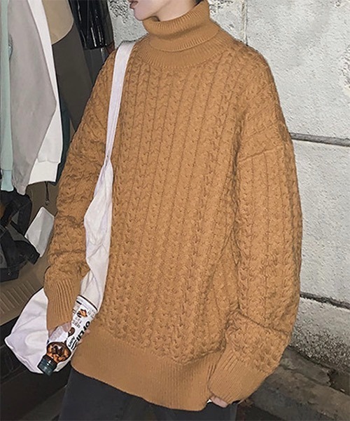 「WESTBOY」 タートルネックニット L ベージュ メンズ_画像2