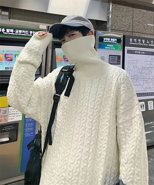 「WESTBOY」 タートルネックニット L ベージュ メンズ_画像5