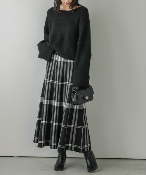 「La-gemme」 ニットスカート フリー ネイビー レディース_画像3