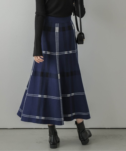 「La-gemme」 ニットスカート フリー ネイビー レディース_画像8