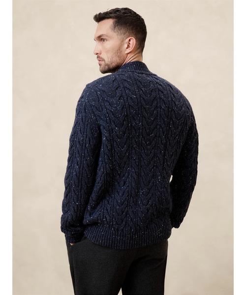 「BANANA REPUBLIC FACTORY STORE」 ニットカーディガン M ネイビー メンズ_画像3