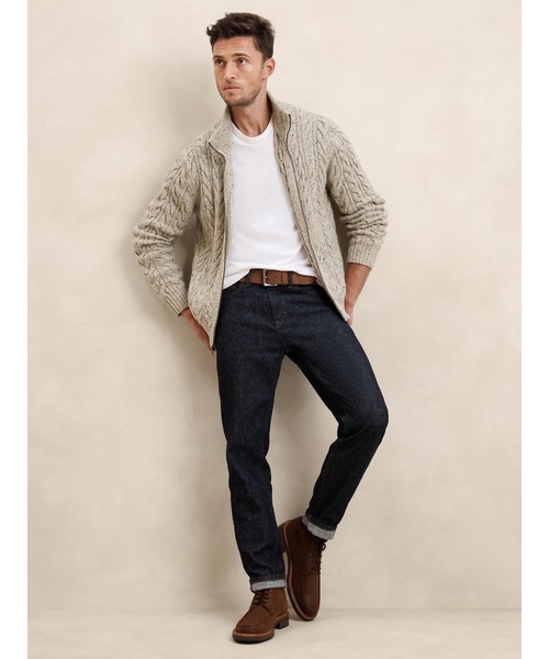 「BANANA REPUBLIC FACTORY STORE」 ニットカーディガン M ネイビー メンズ_画像5