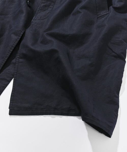ステンカラーコート コート CAHLUMN/カウラム Cotton Linen Balmacaan/コットン リネン バルマカーンコート メンズの画像