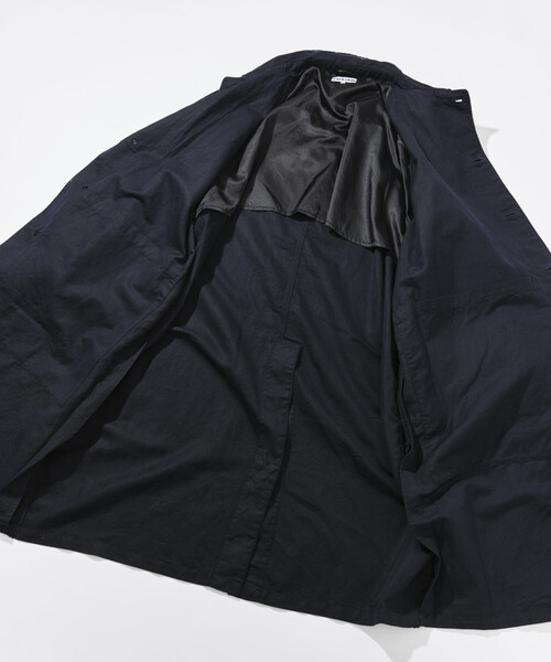 ステンカラーコート コート CAHLUMN/カウラム Cotton Linen Balmacaan/コットン リネン バルマカーンコート メンズの画像