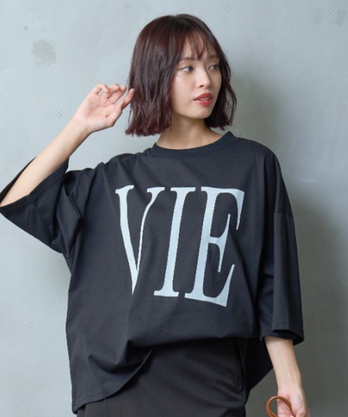 A.D.C.L. tシャツ 半袖 フロッキービッグロゴプリント ビッグ 