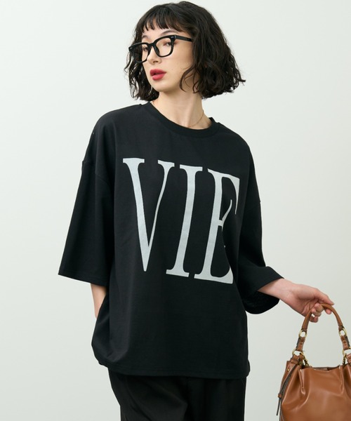 A.D.C.L. tシャツ 半袖 フロッキービッグロゴプリント ビッグ