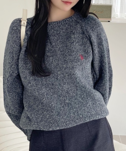 「U.S. POLO ASSN.」 長袖ニット L ブラック レディース_画像2