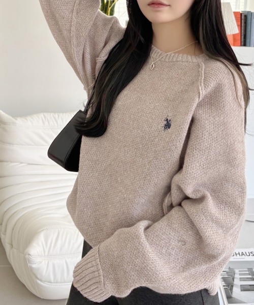 「U.S. POLO ASSN.」 長袖ニット L ブラック レディース_画像7