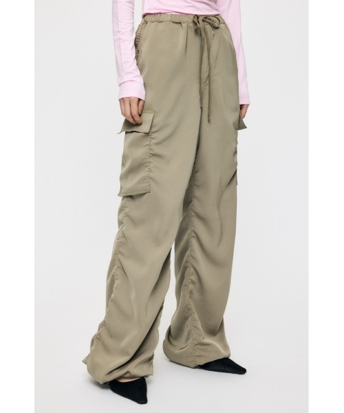 MOUSSY（マウジー） ワイドパンツ パンツ SATIN CARGO パンツ