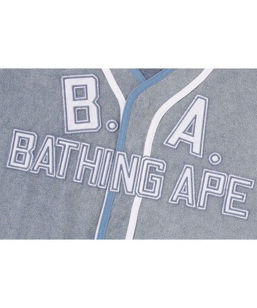 ブラウス シャツ MULTI LOGO DENIM CROPPED BASEBALL SHIRT レディースの画像