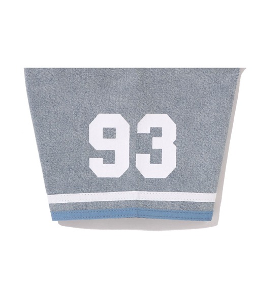 ブラウス シャツ MULTI LOGO DENIM CROPPED BASEBALL SHIRT レディースの画像