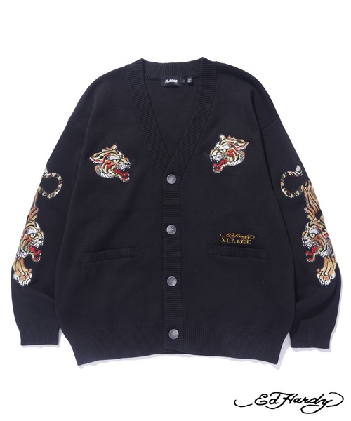 XLARGE（エクストラ ラージ） ニットカーディガン L ブラック メンズ 
