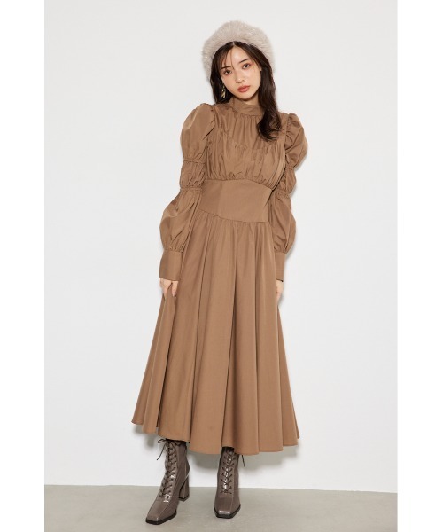 「rienda」 長袖ワンピース SMALL グレー レディース_画像3