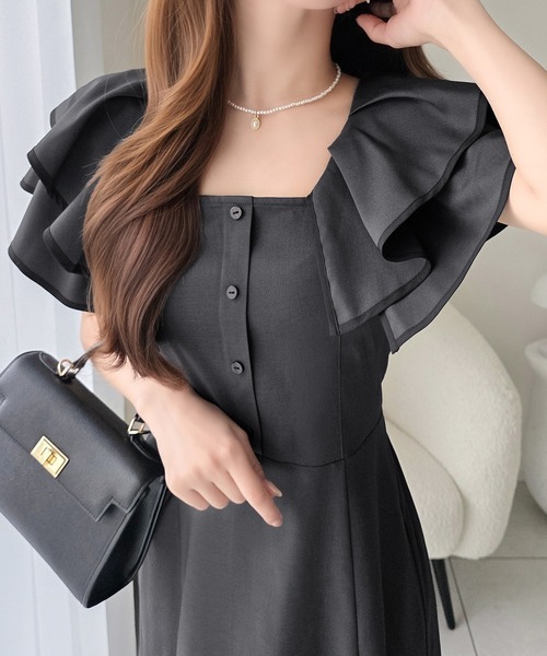 「mily bilet」 ノースリーブワンピース X-LARGE ネイビー レディース_画像3